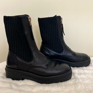 Sam Edelman Winniford zip-up moto boot with platform size 8